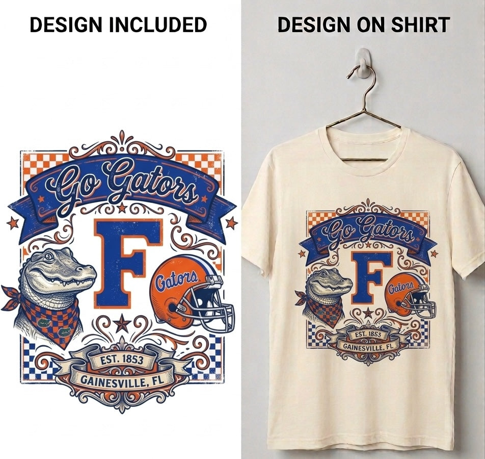 Florida Gators “Go Gators” Vintage Collage PNG Digital Download