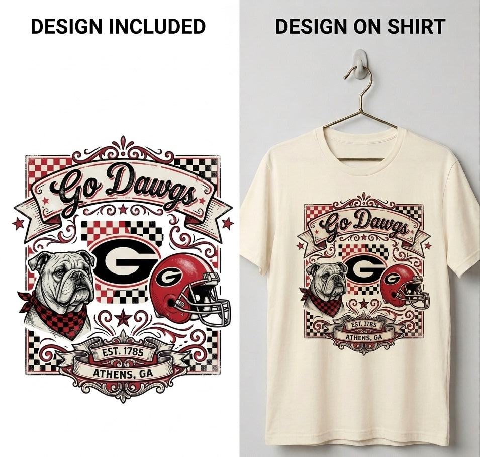 Georgia Bulldogs “Go Dawgs” Vintage Collage PNG Digital Download