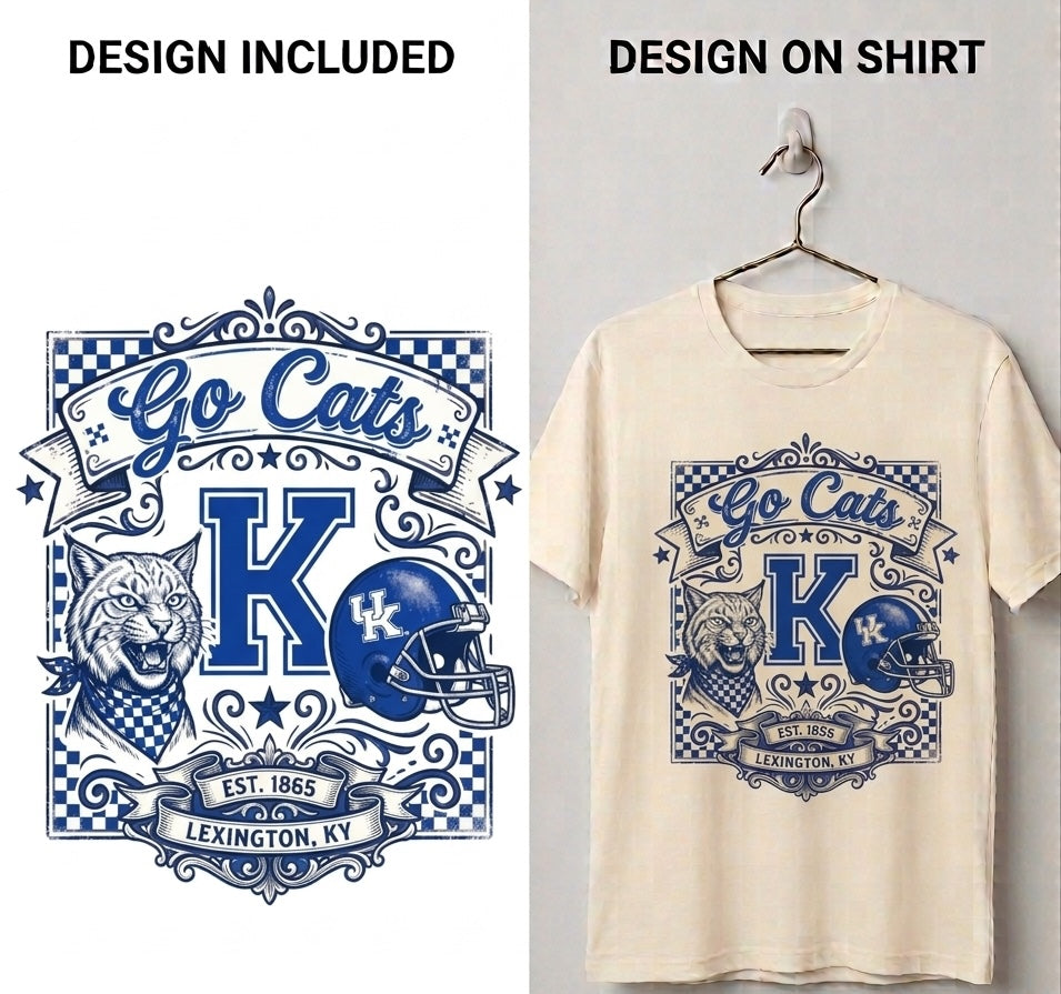 Kentucky Wildcats “Go Cats” Vintage Collage PNG Digital Download