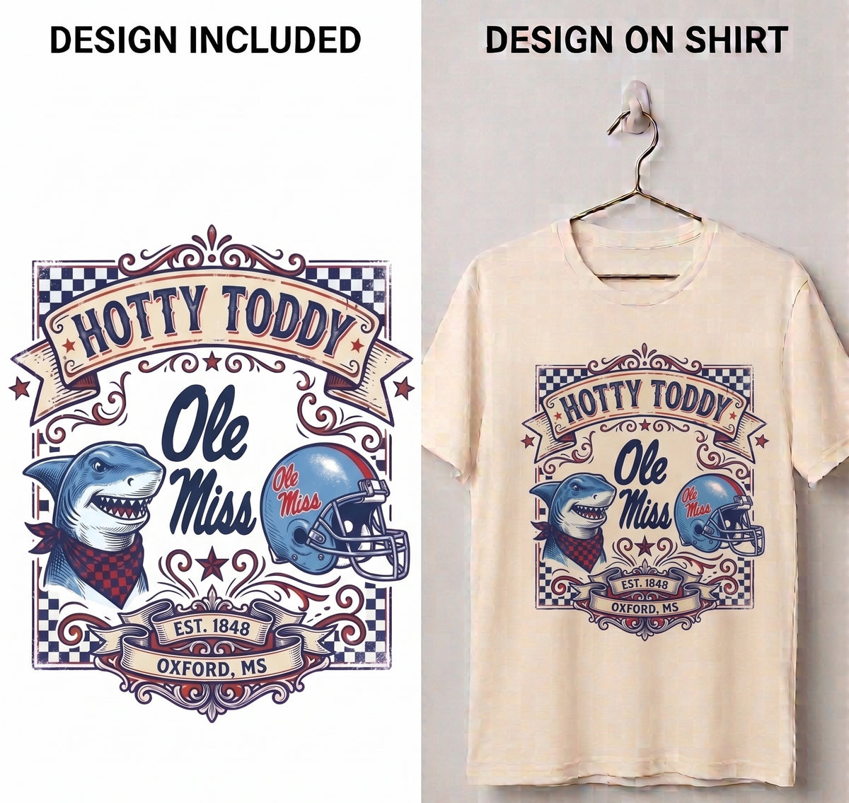 Ole Miss Rebels “Hotty Toddy” Vintage Collage PNG Digital Download