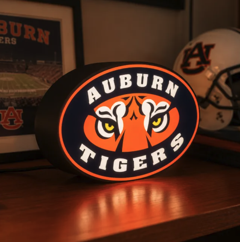 FREE Auburn Tigers SEC LED Lightbox 3MF File | Multicolor 3D Printable Game Day Digital Download