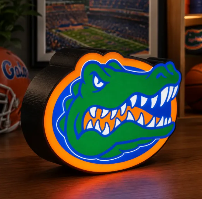 FREE Florida Gators LED Lightbox 3MF File | Multicolor 3D Printable SEC Game Day Digital Download