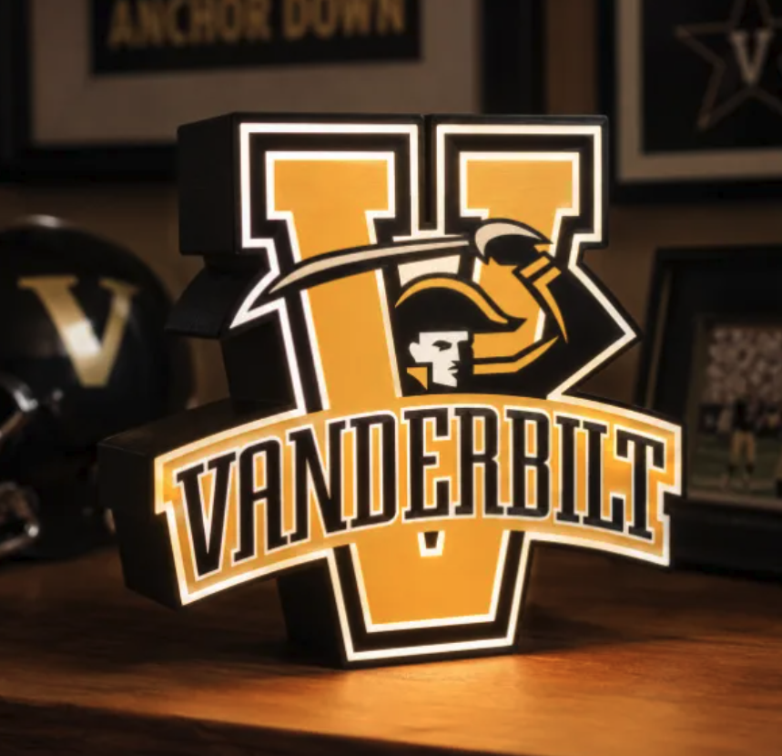 FREE Vanderbilt Commodores LED Lightbox 3MF File | Multicolor 3D Printable SEC Game Day Digital Download