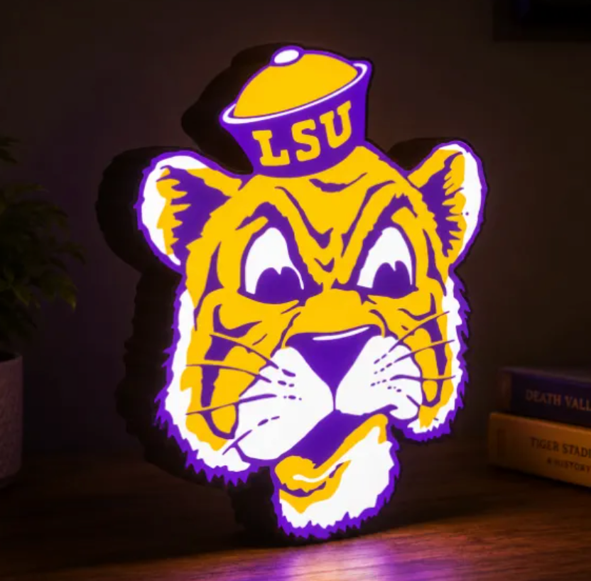 FREE LSU Tigers Louisiana State University LED Lightbox 3MF File | Multicolor 3D Printable SEC Game Day Digital Download