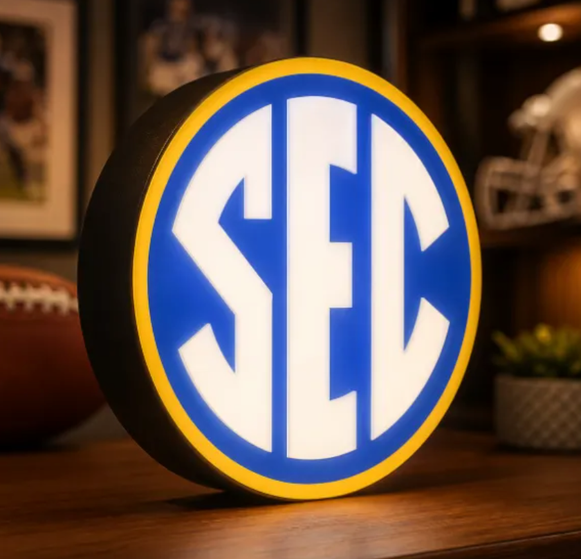 FREE SEC Southeastern Conference LED Lightbox 3MF File | Multicolor 3D Printable College Sports Digital Download