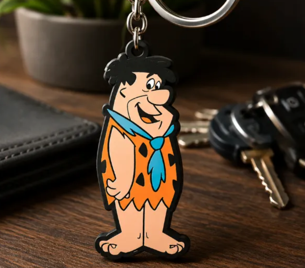 FREE Fred Flintstone Keychain STL File | 3D Printable Cartoon Keychain Digital Download