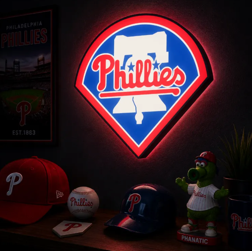 FREE Philadelphia Phillies LED Lightbox 3MF File | Multicolor 3D Printable Digital Download