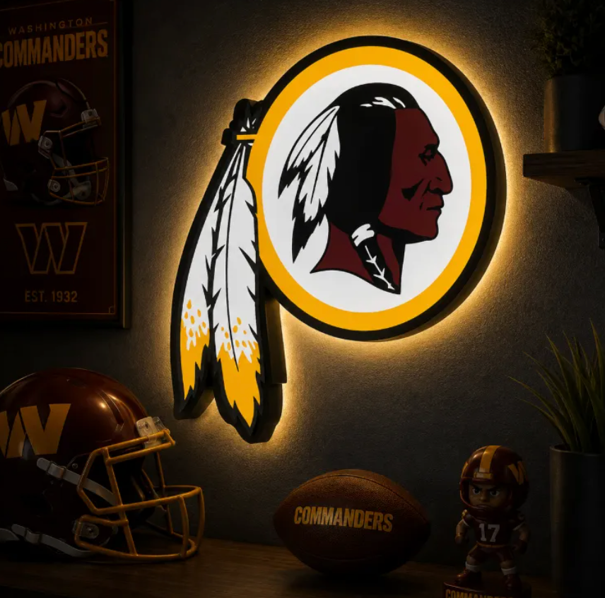 FREE Washington Redskins LED Lightbox 3MF File | Multicolor 3D Printable Digital Downloa