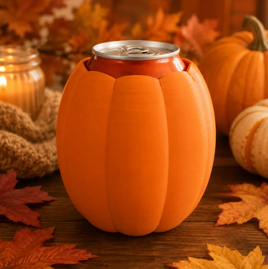 Digital productPlain Pumpkin Koozie STL File | 3D Printable Fall Can Holder Digital Download