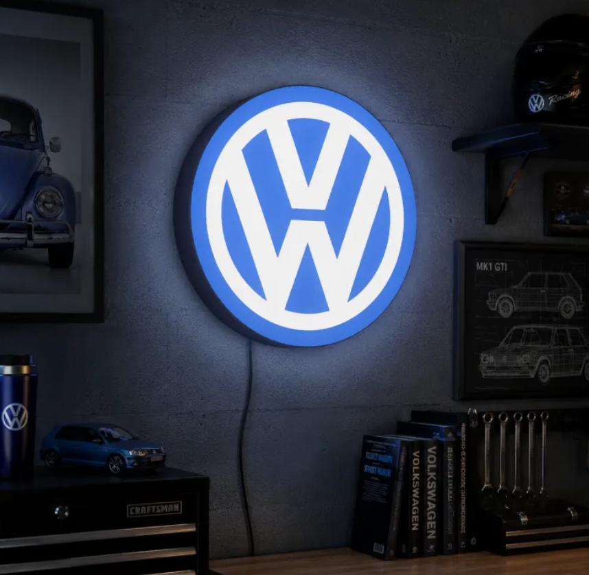 FREE Volkswagen VW LED Lightbox 3MF File | Multicolor 3D Printable Automotive Digital Download