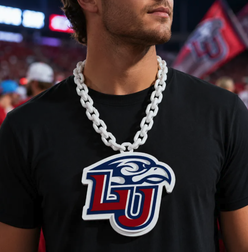 FREE Liberty University Oversized Hype Pendant 3MF File | 3D Printable Flames Game Day Digital Download