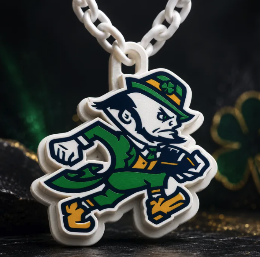 FREE Fighting Irish Notre Dame Football Oversized Hype Pendant 3MF File | 3D Printable Game Day Digital Download