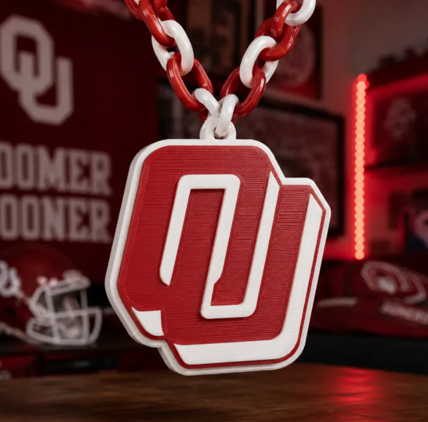 FREE University of Oklahoma Sooners Oversized Hype Pendant 3MF File | 3D Printable Game Day Digital Download