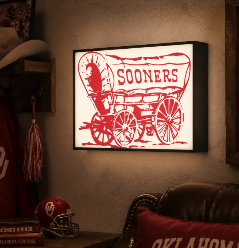 FREE University of Oklahoma Sooners Wagon LED Lightbox 3MF File | Multicolor 3D Printable Digital Download