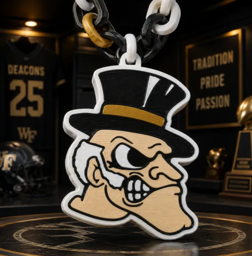FREE Wake Forest Demon Deacons Oversized Hype Pendant 3MF File | 3D Printable Game Day Digital Download