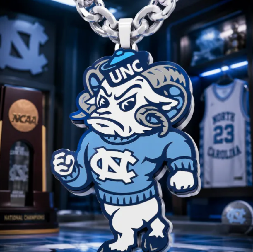 FREE UNC University of North Carolina Oversized Hype Pendant 3MF | 3D Printable Tar Heels Game Day Fil