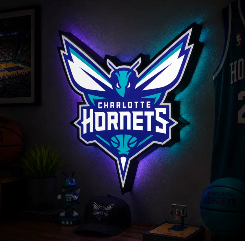 FREE Charlotte Hornets LED Lightbox 3MF File | Multicolor 3D Printable Basketball Digital Download