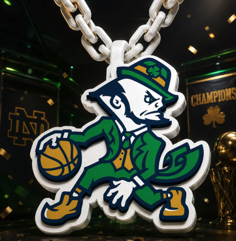 FREE Notre Dame Basketball Oversized Hype Pendant 3MF File | 3D Printable Game Day Digital Download