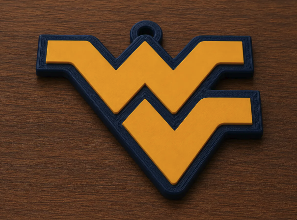 FREE West Virginia Mountaineers Oversized Hype Pendant STL File | 3D Printable Game Day Digital Download