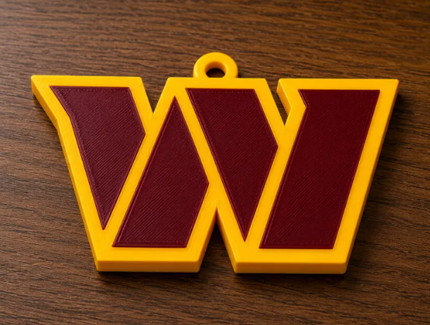 FREE Washington Commanders Oversized Hype Pendant STL File | 3D Printable Football Game Day Digital Download