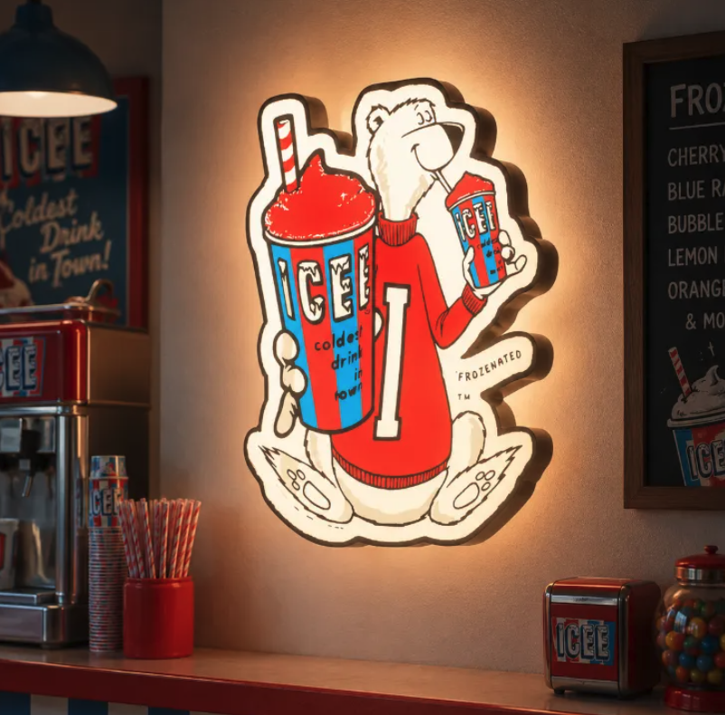 FREE ICEE LED Lightbox 3MF File | Multicolor 3D Printable Retro Brand Digital Download