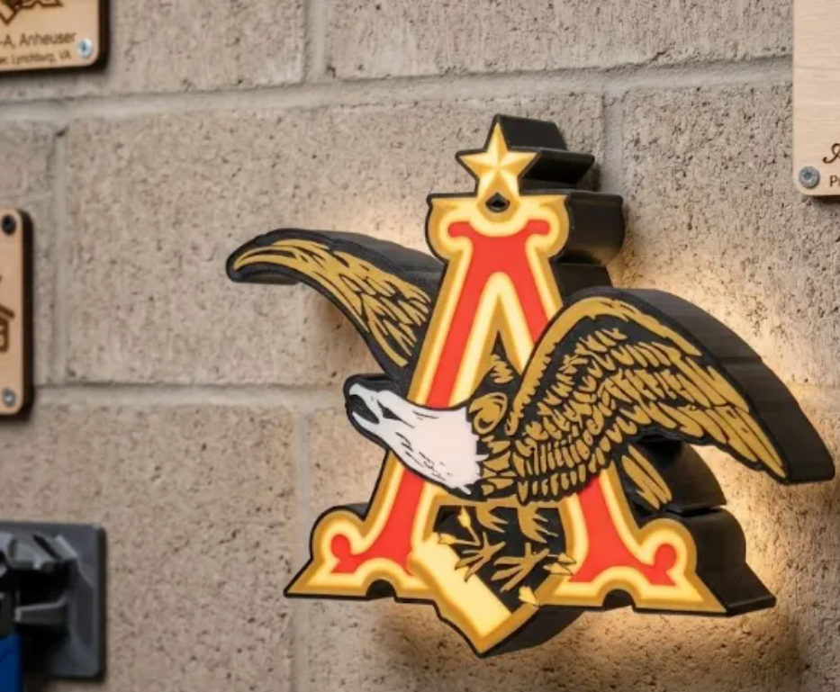 FREE Anheuser-Busch LED Lightbox 3MF File | Multicolor 3D Printable Retro Brand Digital Download