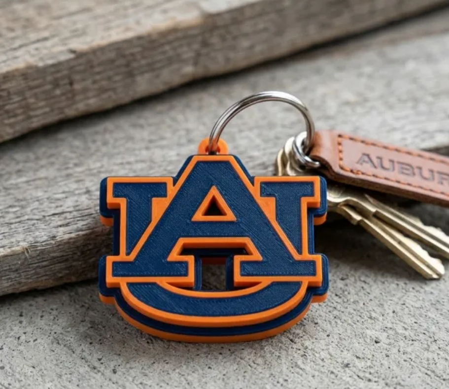 FREE Auburn Tigers Keychain / Pendant STL File | 3D Printable College Game Day Digital Download