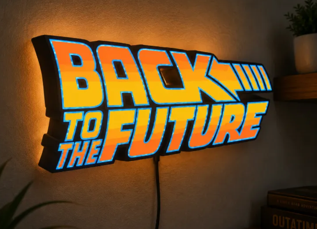 FREE Back to the Future LED Lightbox 3MF File | Multicolor 3D Printable Pop Culture Digital Download