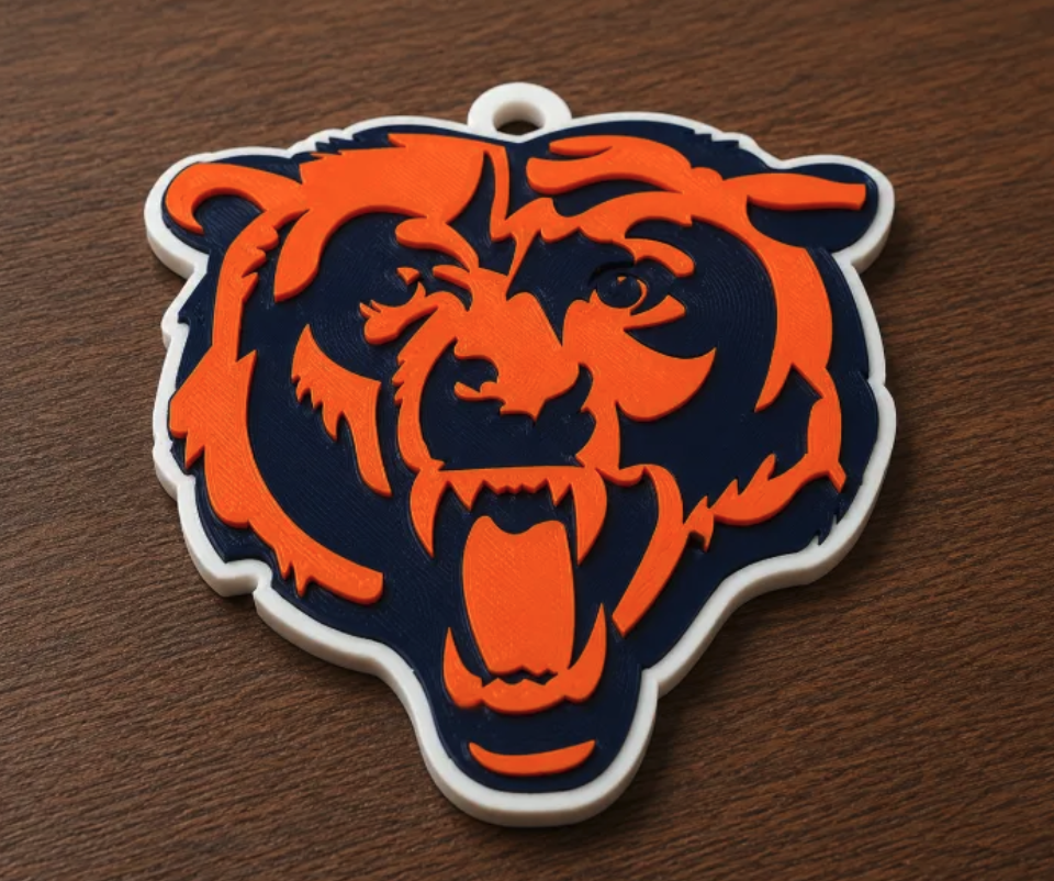 FREE Chicago Bears Oversized Hype Pendant STL File | 3D Printable Football Game Day Digital Download