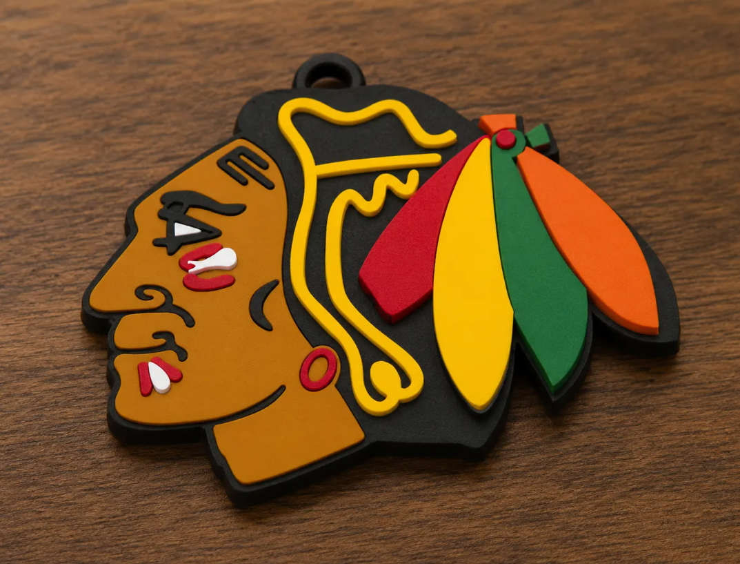 FREE Chicago Blackhawks Oversized Hype Pendant STL File | 3D Printable Hockey Game Day Digital Download