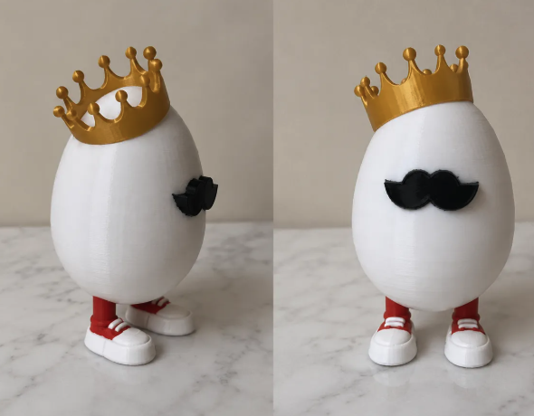 FREE King Egg Man 3D Printable Decor STL File | Digital Download