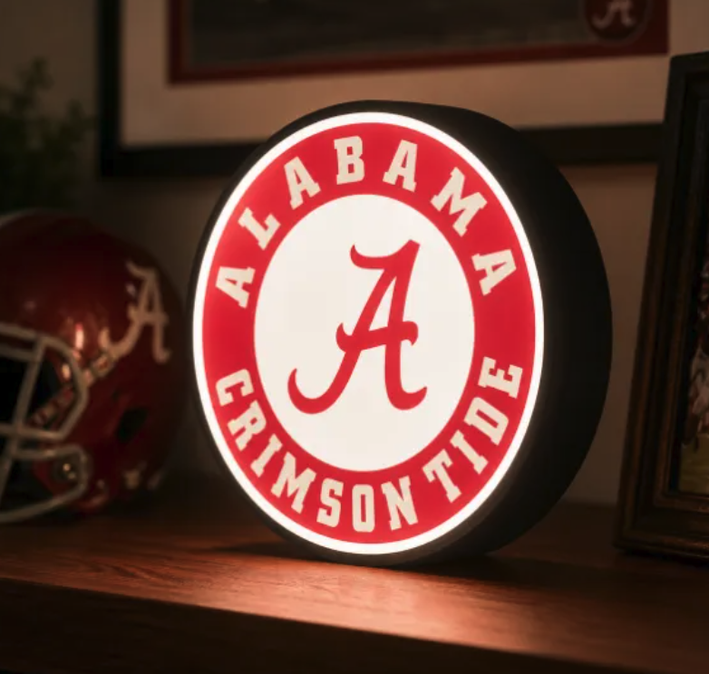 FREE University of Alabama Crimson Tide LED Lightbox 3MF File | Multicolor 3D Printable Game Day Digital Download