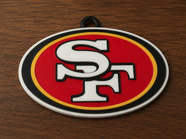 FREE San Francisco 49ers Oversized Hype Pendant STL File | 3D Printable Football Game Day Digital Download