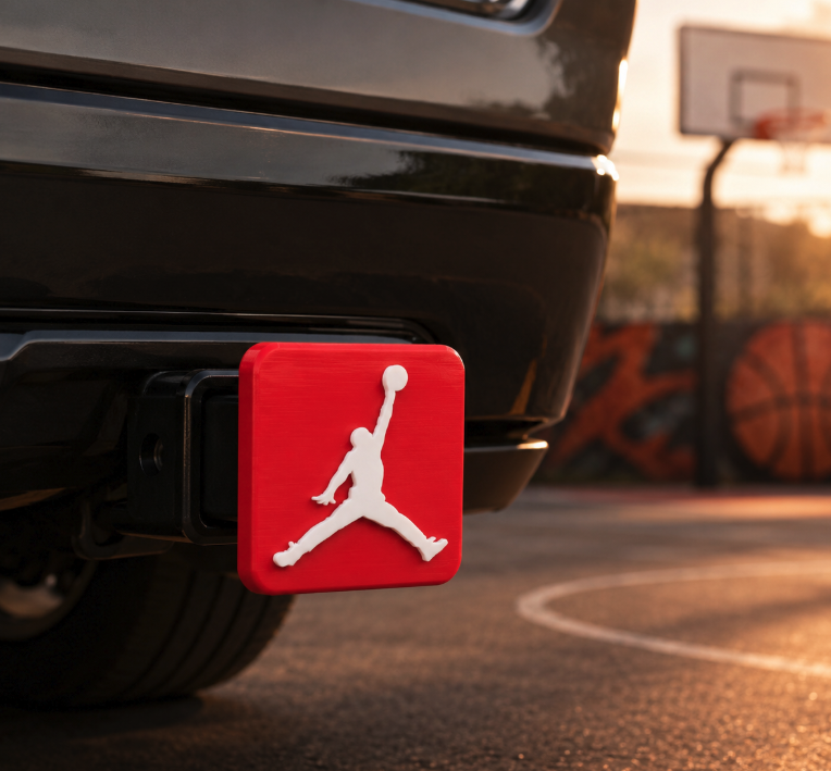 FREE Michael Jordan Trailer Hitch Cover STL File | 3D Printable Vehicle Digital Download