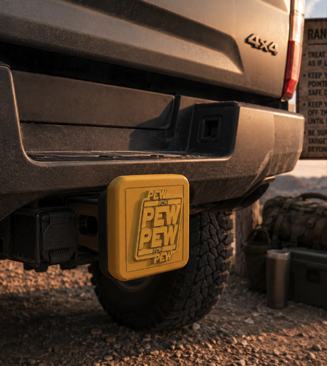 FREE Star Wars Pew Pew Pew Trailer Hitch Cover STL File | 3D Printable Pop Culture Digital Download