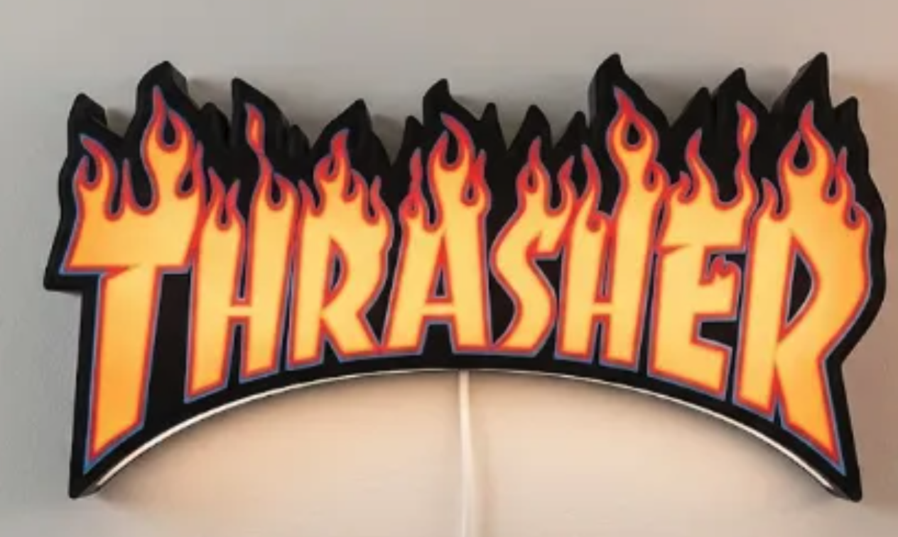 FREE Thrasher LED Lightbox 3MF File | Multicolor 3D Printable Skateboarding Digital Download