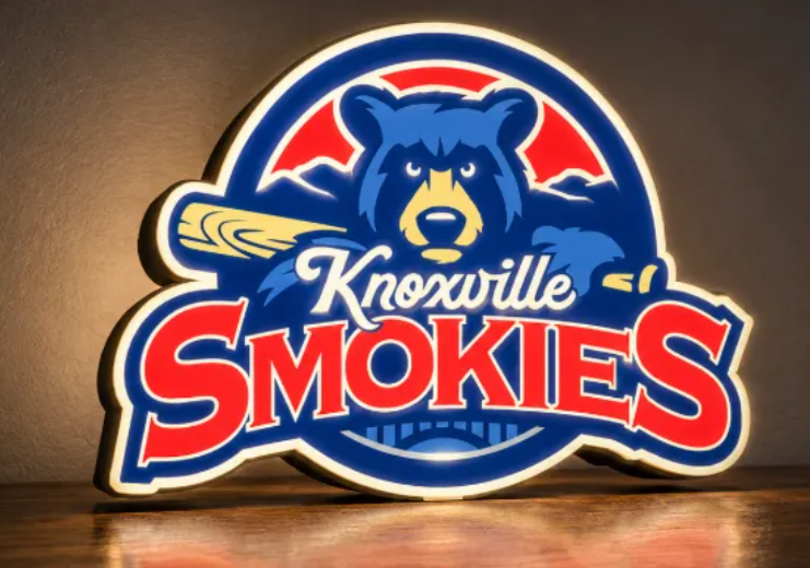 FREE Knoxville Smokies LED Lightbox STL File | Multicolor 3D Printable Baseball Digital Download