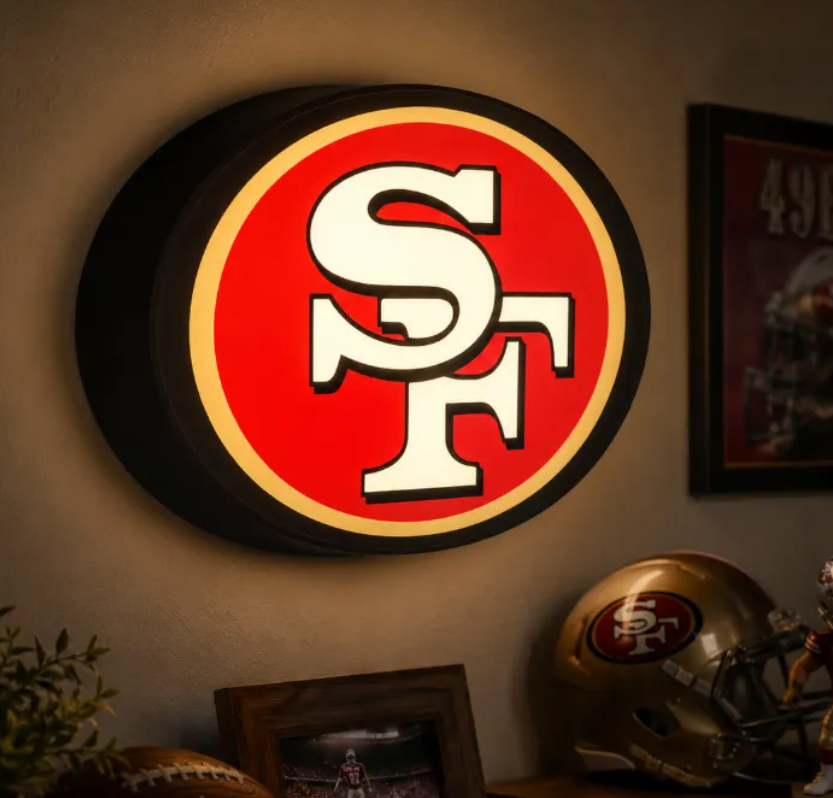 FREE San Francisco 49ers LED Lightbox 3MF File | Multicolor 3D Printable Football Digital Download