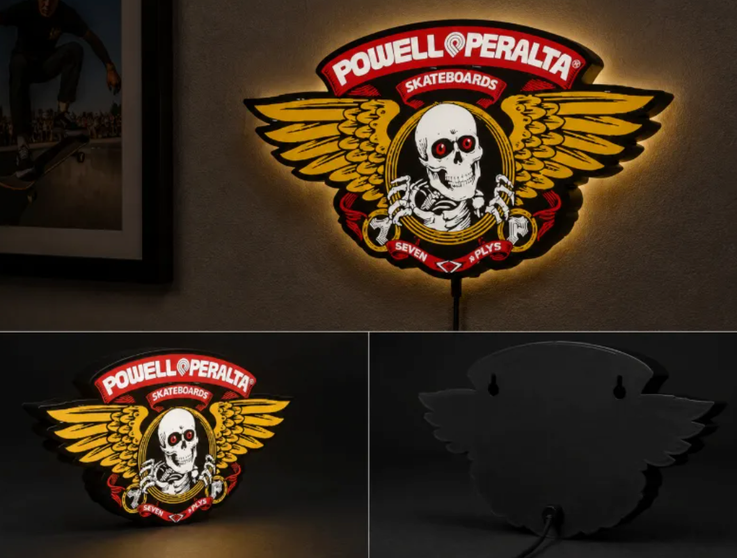 FREE Powell Peralta Vintage Skateboarding LED Lightbox STL File | Multicolor 3D Printable Skateboarding Digital Download