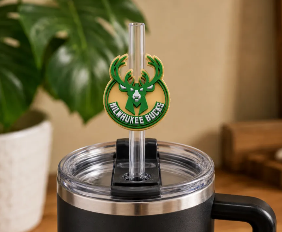 FREE Milwaukee Bucks Straw Topper STL File | 3D Printable Tumbler Accessory Digital Download