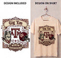 Texas A&M Aggies “Gig ’Em” Vintage Collage PNG Digital Download